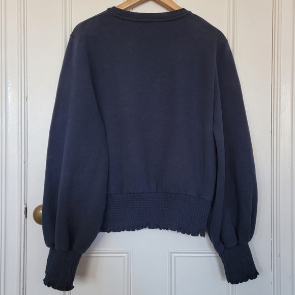 Levi's Navy Blue Balloon-Sleeve Top - Picture 4 of 11
